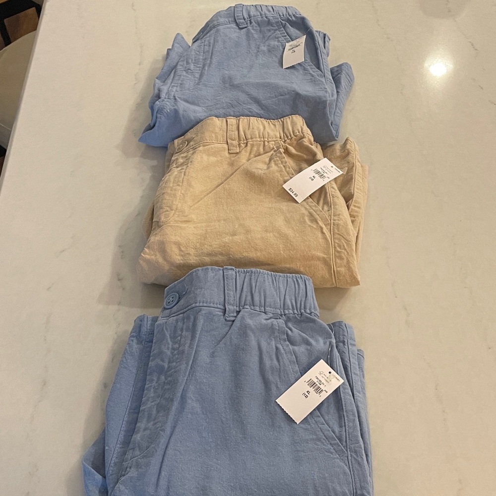 GAP Kids' Blue and Tan Casual Pants LOT. 3 pairs total.